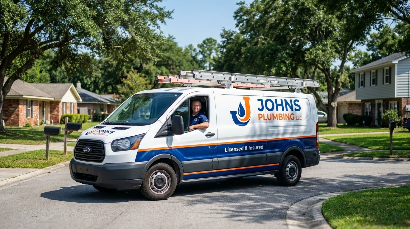 Johns Plumbing LLC service van in Boonton, NJ