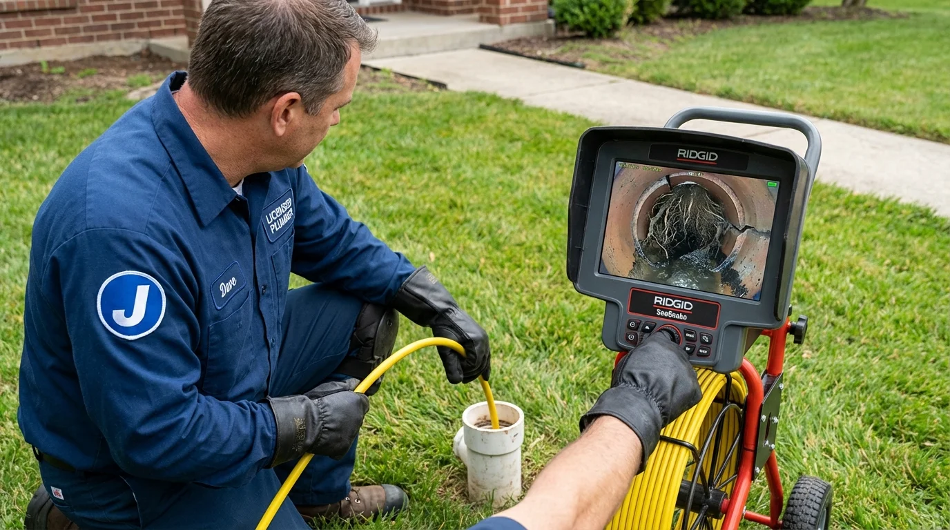 Sewer camera inspection being performed by Johns Plumbing LLC in Boonton